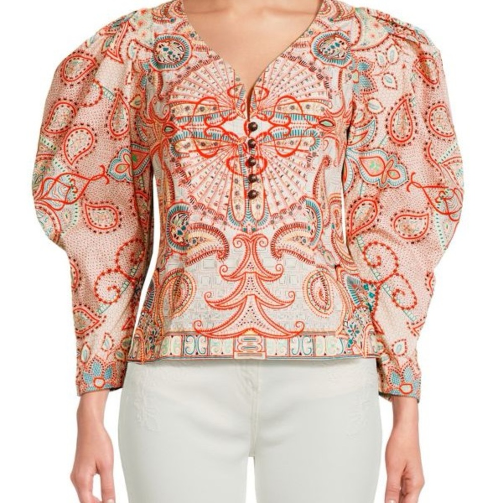 ETRO Paisley Leg Of Mutton Sleeve Top